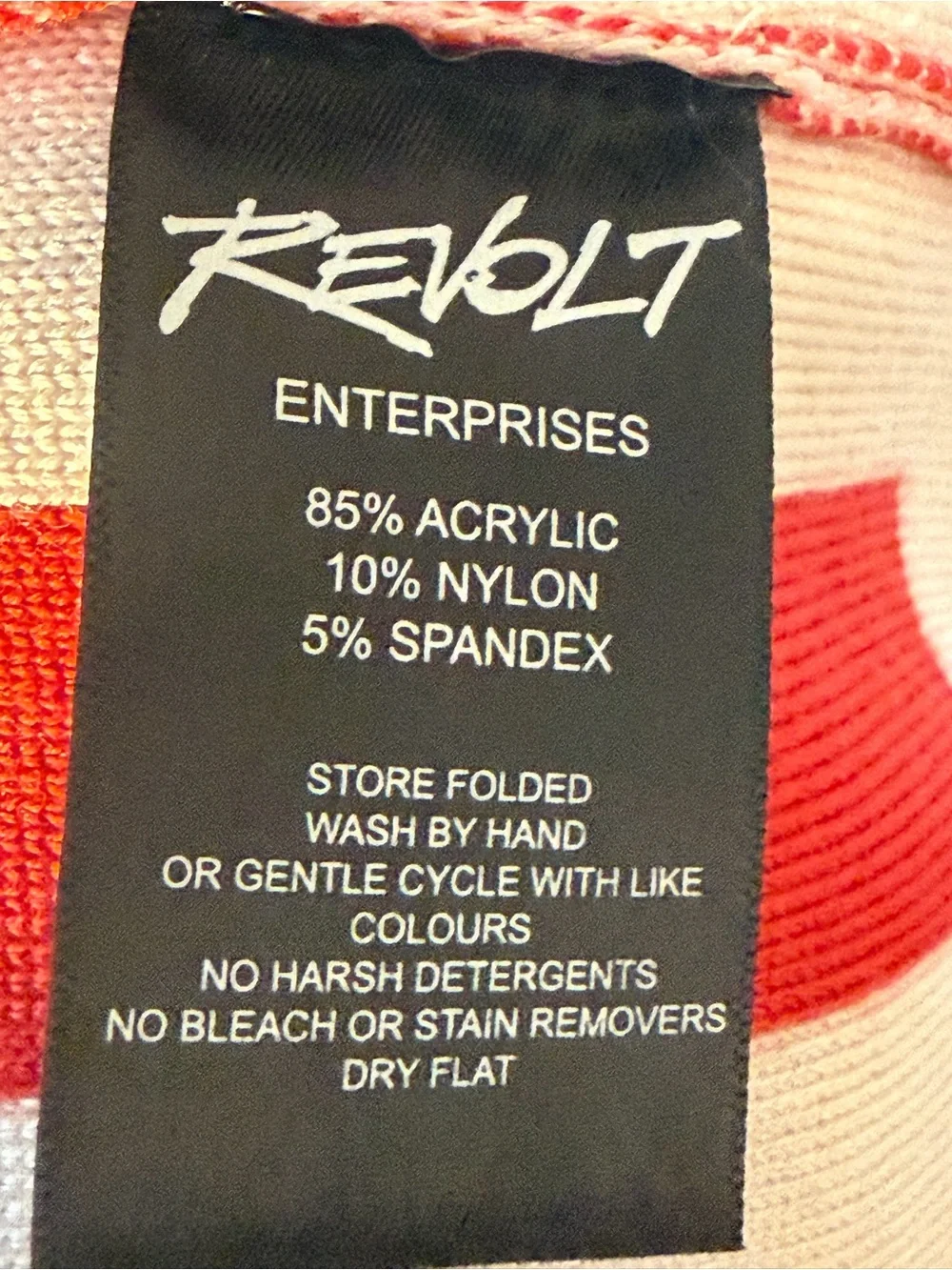 Holiday Red Knit Sweater with Green Trim - RANBOO-Revolt brand Size XL